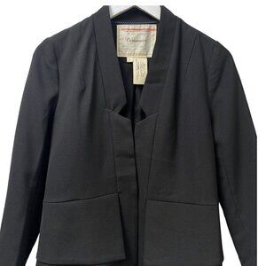 CARTONNIER Black Blazer Size Small Petite Womens Open Front Jacket Anthropologie